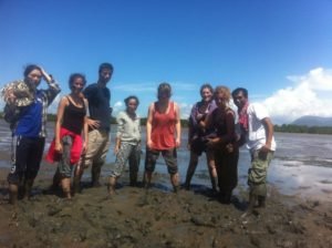 volunteers stuck in the mud!