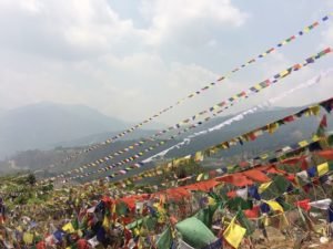 Buddhist flags in mountains