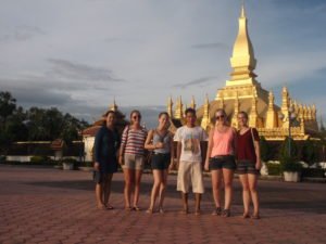 visit famous monuments on the volunteer culture week laos