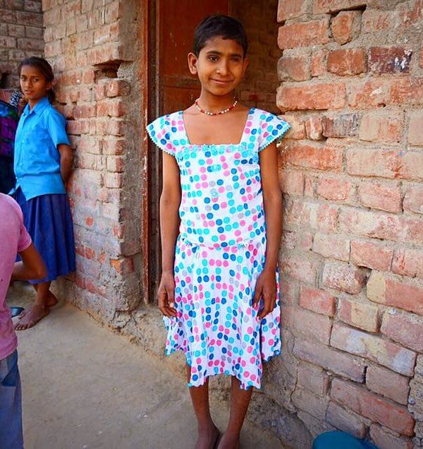 New dress donation for this young indian girl