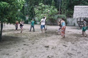 playing vollyball