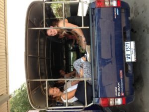 transported up the mountain in the back of a jeep!