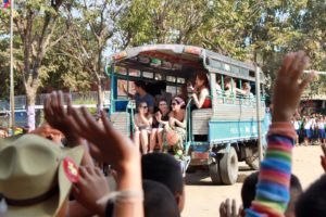 the long good-by volunteers departing the school in thailand