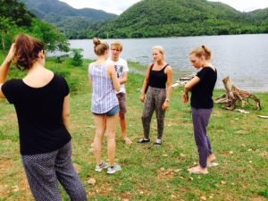 meeting friends from all over the world