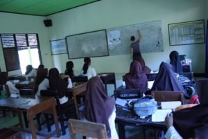 rita teaching in lombok classroom