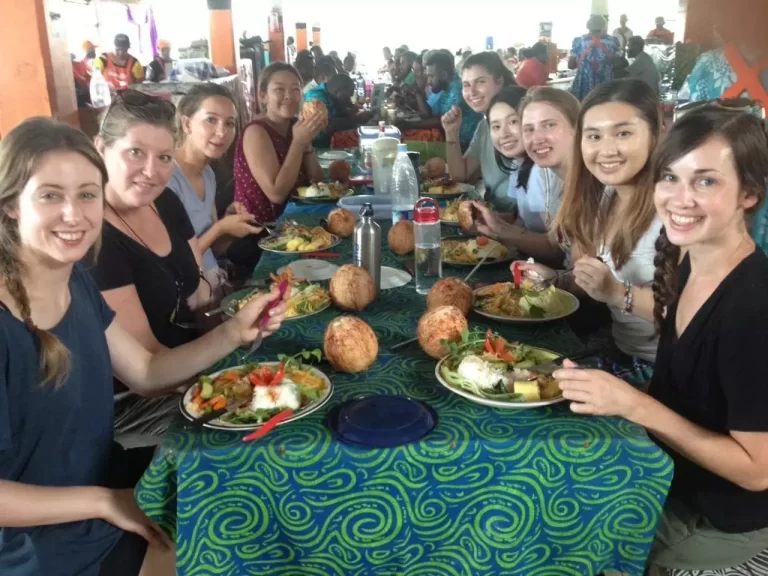 nutrition group dinner out in vanuatu