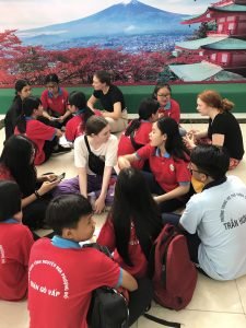 Doing activity with local students (1)