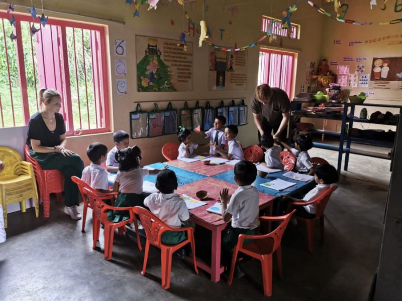 Kandy kindergarten Teaching with involvement volunteers international