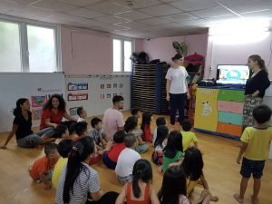 Participants teaching English to kids-Ho Chi Minh