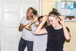 dancing with kids at special needs project