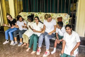 with kids at special needs project