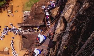 climbing up sigiriya