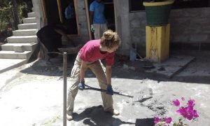 digging cement on Kandy conservation project