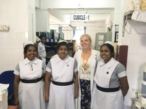 with nurses in Sri Lanka