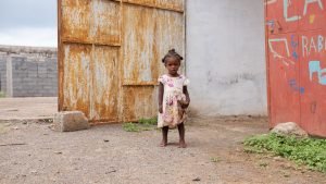 little girl looking at camera