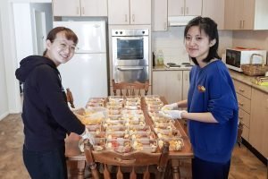 preparing food boxes