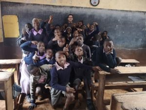 Group photo of participants and students