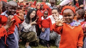 Group photo of participants and students