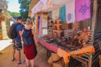 looking at market stalls