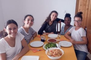 eating at volunteer house