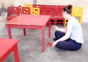 painting the tables