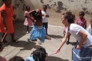 skipping with the kids