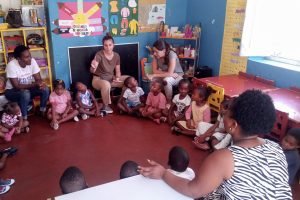 sitting in circle at kindergarten