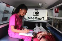 sitting in ambulance