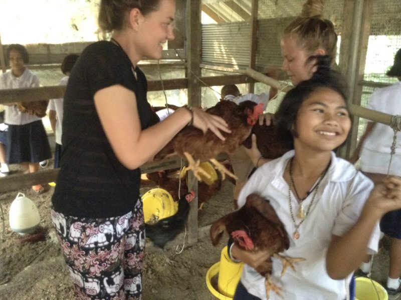 Karen tribe school chickens
