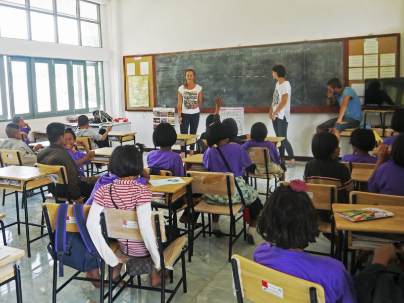 Participants teaching class