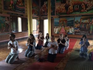 praying at the temple