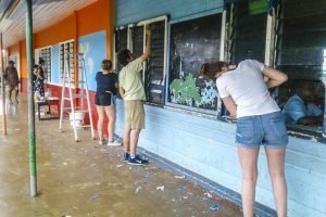 painting classroom wall