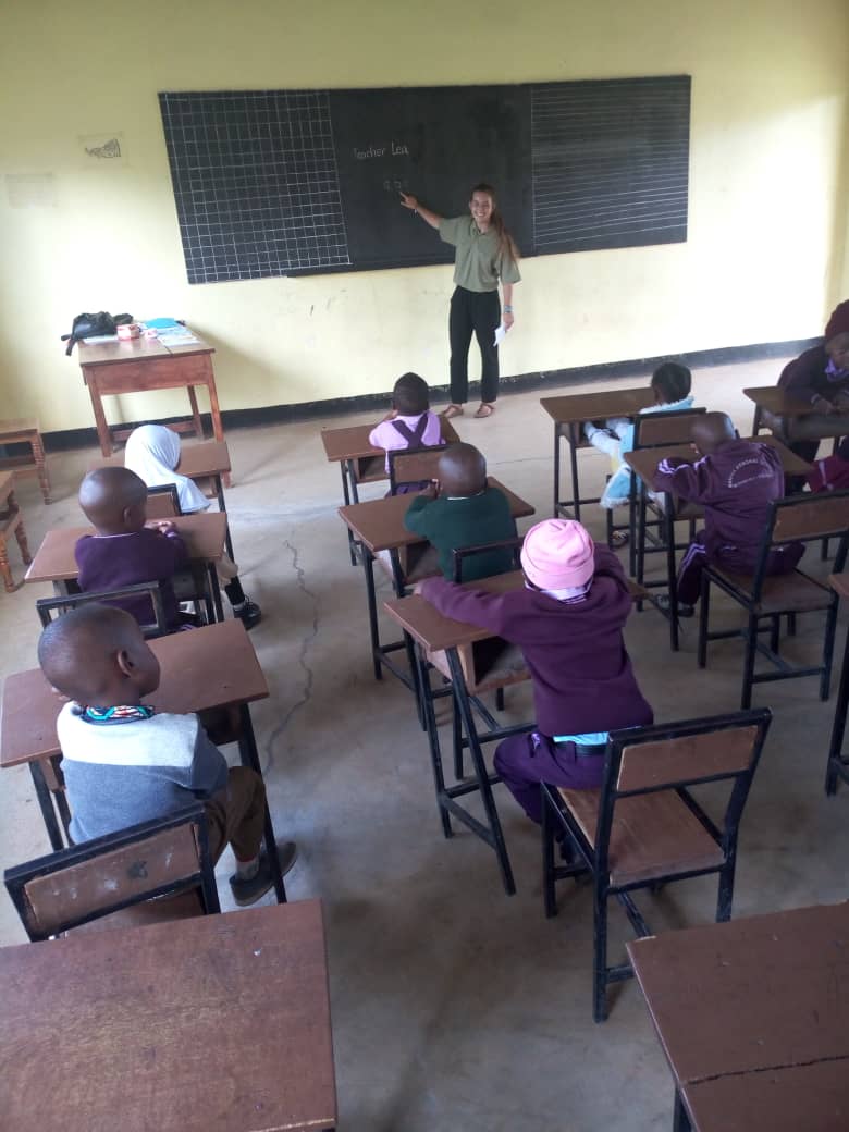 Participant giving class in Tanzania