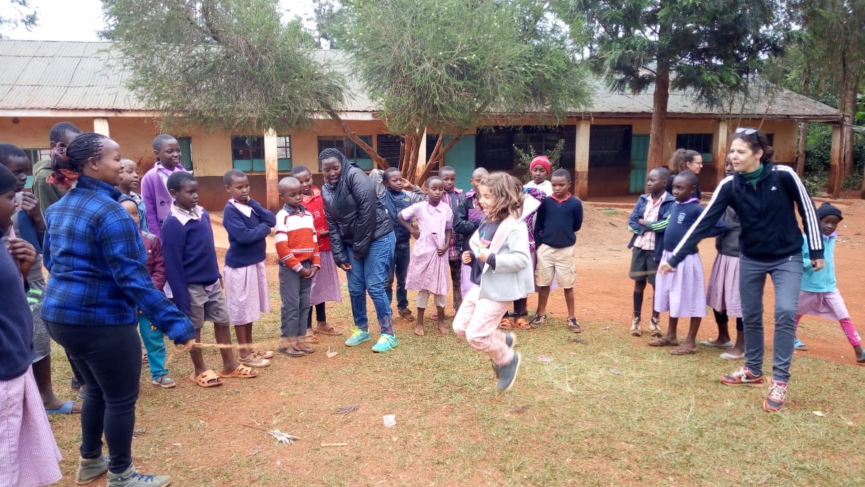 girl skipping rope in Kenya