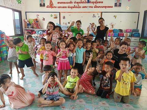 big groups of kids in laos kindy