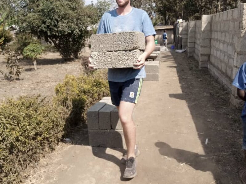 carrying bricks