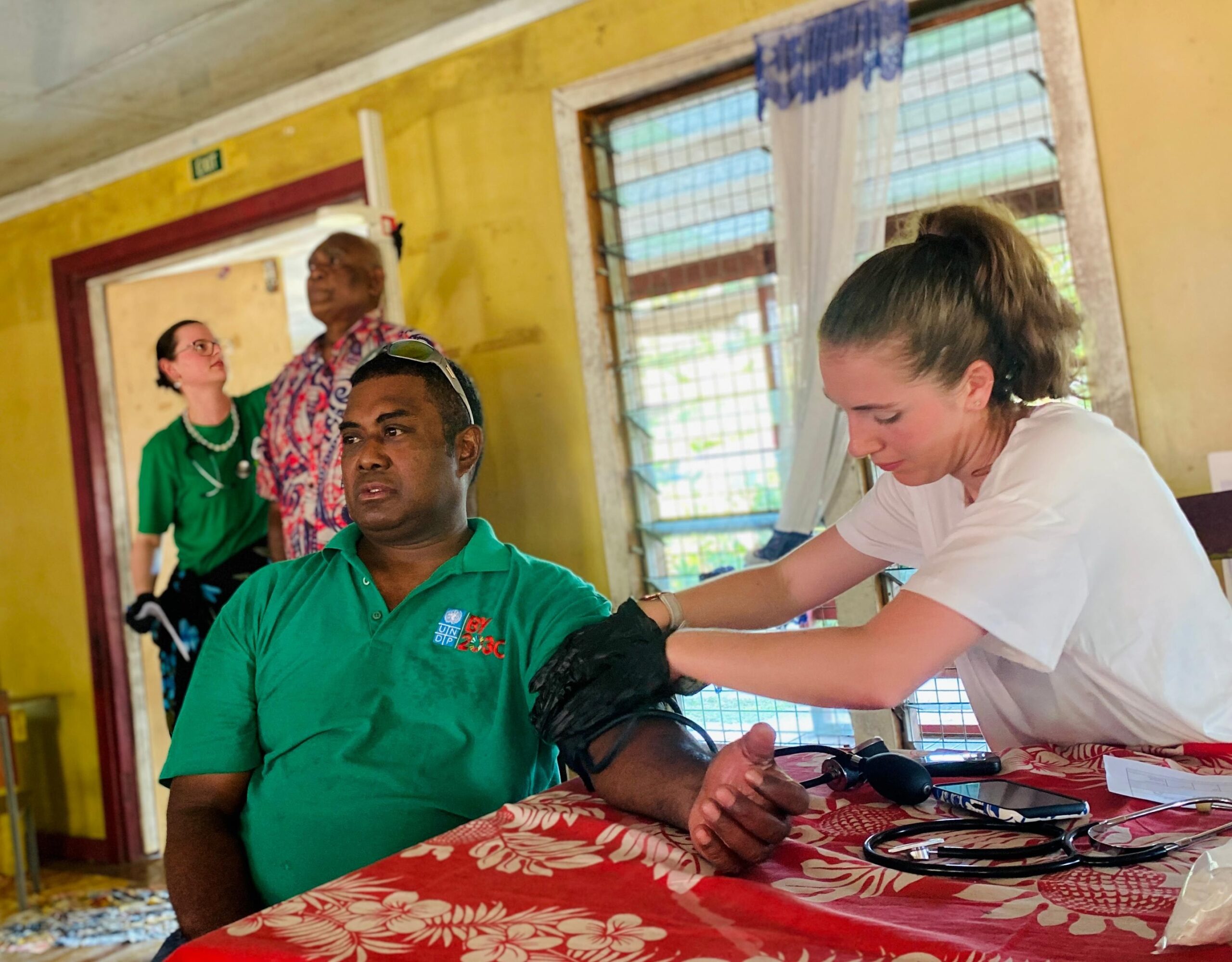 checking blood pressure in fiji