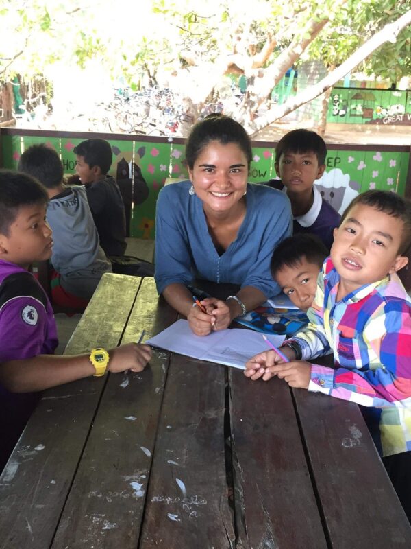 Participant and students in the classroom