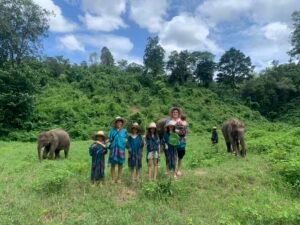 family on elephant program