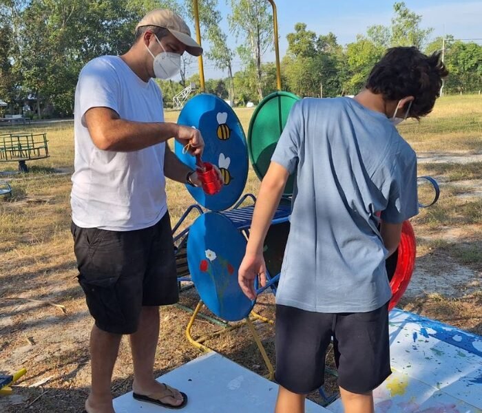 painting playground equipment