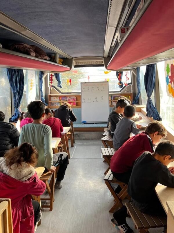 classroom on old school bus