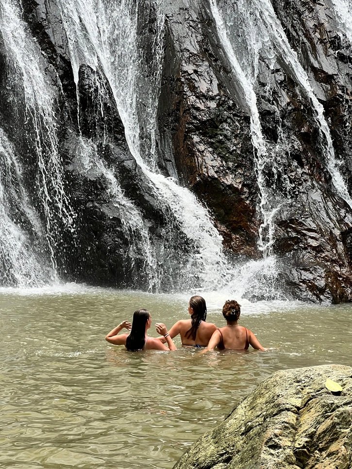 waterfall swimming