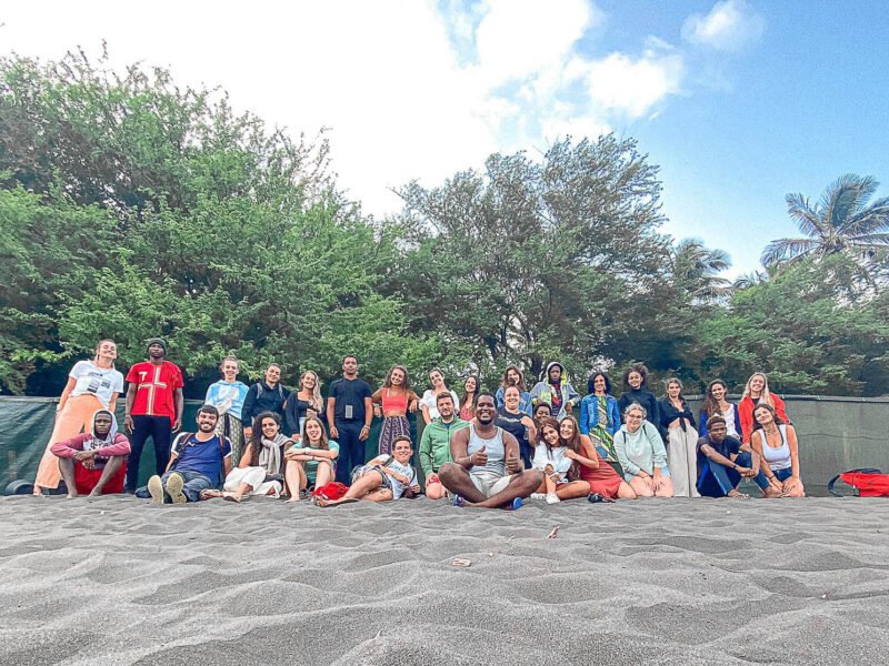 group on beach