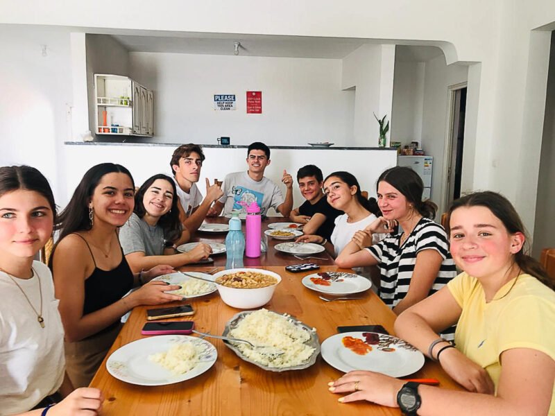 group eating