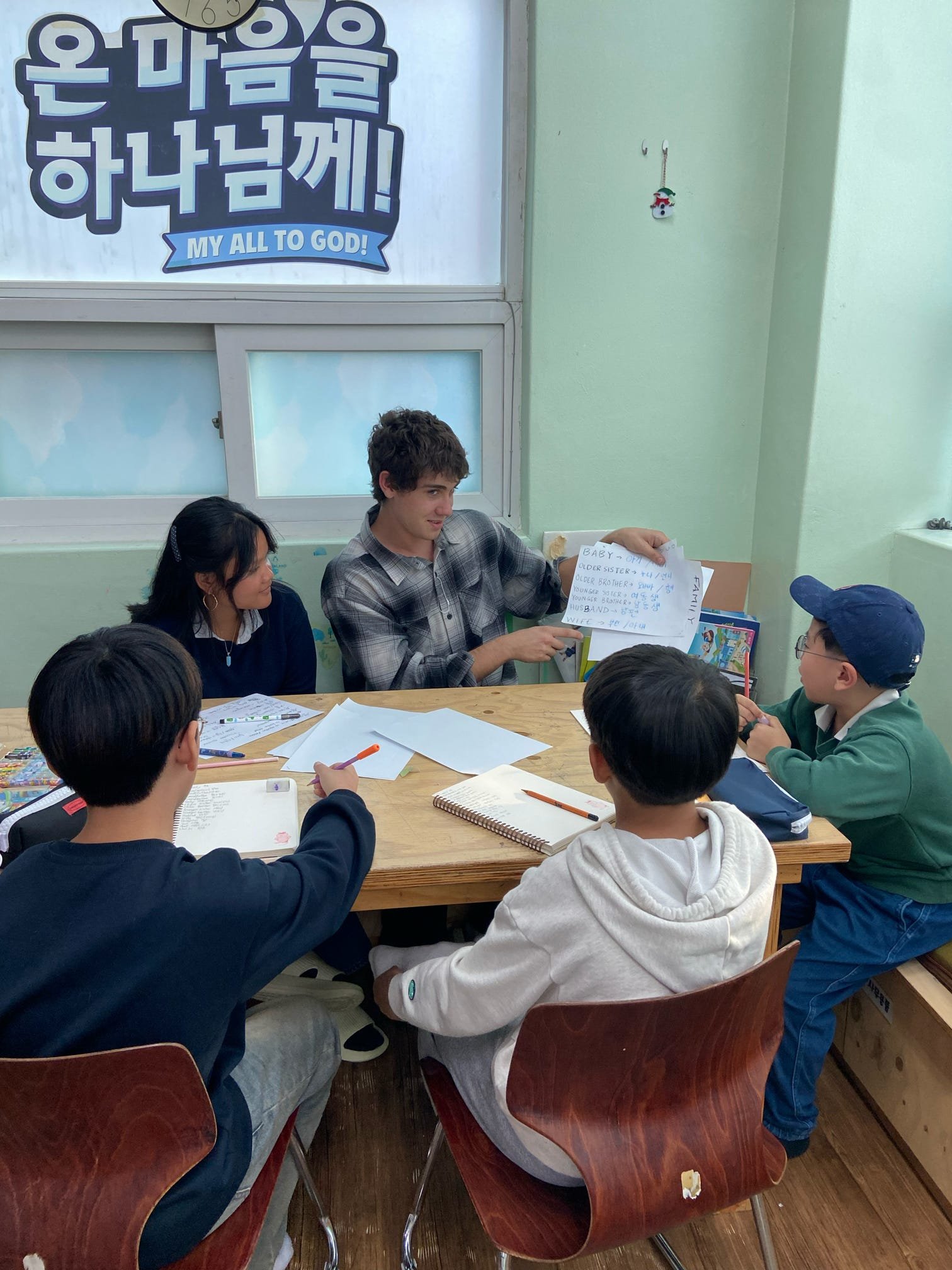 students around the table