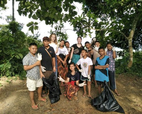group at cleaning bali project