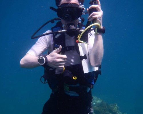 Diving underwater