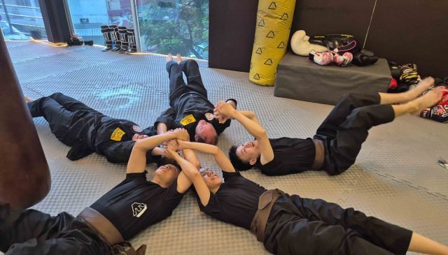 group at Martial Arts training