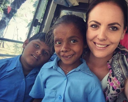 Sophie Blackwell volunteering India